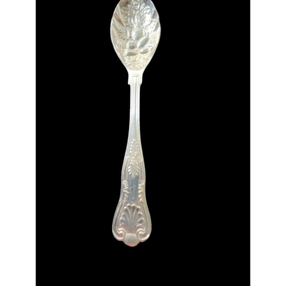 Vintage Sheffield English Silver Plate Kings Pattern Ornate Berry Sugar Spoon - Picture 7 of 8